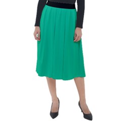 Caribbean Green - Classic Velour Midi Skirt  by FashionLane