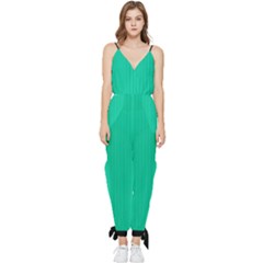 Caribbean Green - Sleeveless Tie Ankle Jumpsuit by FashionLane