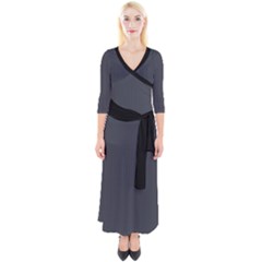 Anchor Grey - Quarter Sleeve Wrap Maxi Dress