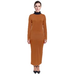 Bronze Orange - Turtleneck Maxi Dress by FashionLane