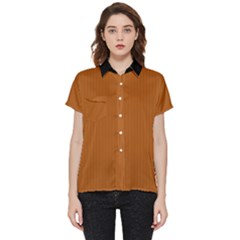 Bronze Orange - Short Sleeve Pocket Shirt by FashionLane