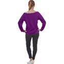 Dark Orchid - Off Shoulder Long Sleeve Velour Top View2