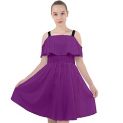 Dark Orchid - Cut Out Shoulders Chiffon Dress by FashionLane