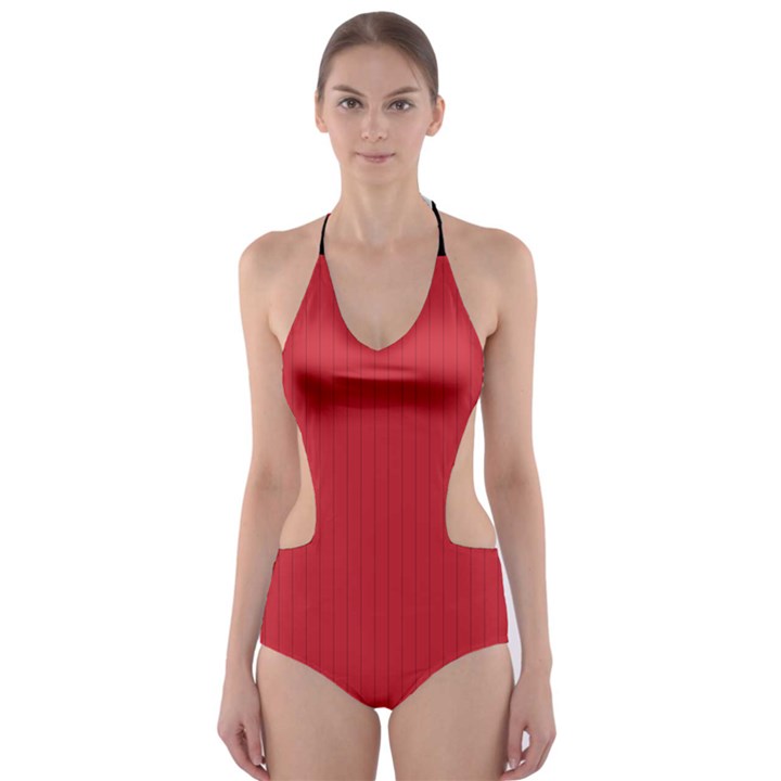 Flame Scarlet - Cut-Out One Piece Swimsuit