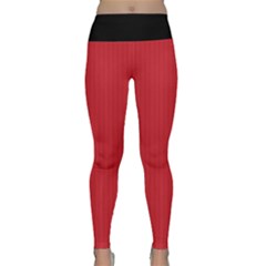 Flame Scarlet - Lightweight Velour Classic Yoga Leggings by FashionLane