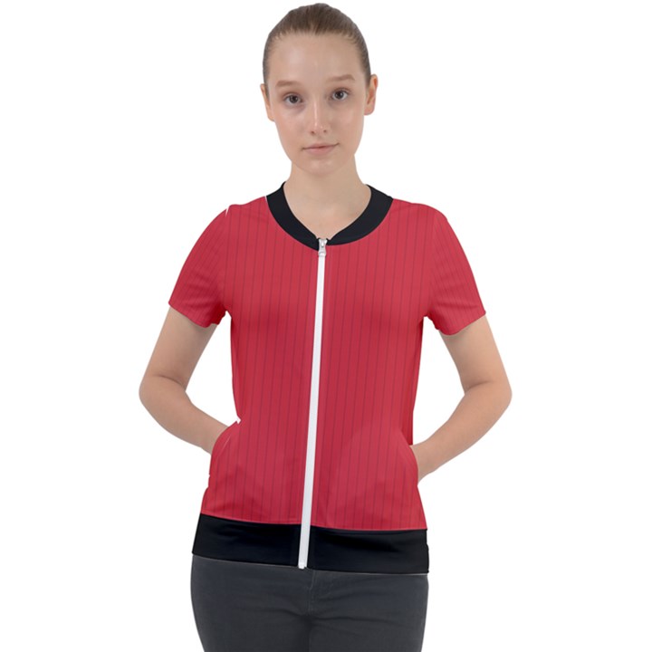 Flame Scarlet - Short Sleeve Zip Up Jacket