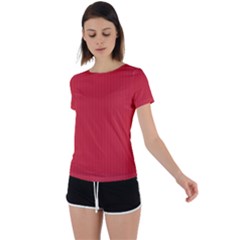 Flame Scarlet - Back Circle Cutout Sports Tee by FashionLane