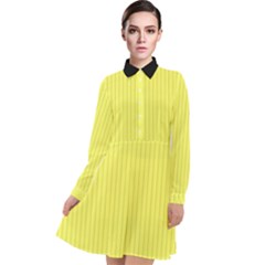 Laser Lemon - Long Sleeve Chiffon Shirt Dress by FashionLane