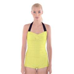 Laser Lemon - Boyleg Halter Swimsuit  by FashionLane