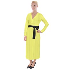 Laser Lemon - Velvet Maxi Wrap Dress by FashionLane