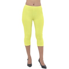 Laser Lemon - Lightweight Velour Capri Leggings  by FashionLane