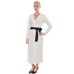 Coconut Milk - Velvet Maxi Wrap Dress by FashionLane