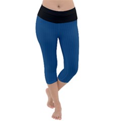 Classic Blue - Lightweight Velour Capri Yoga Leggings by FashionLane