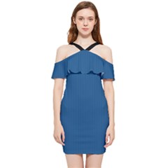 Classic Blue - Shoulder Frill Bodycon Summer Dress by FashionLane