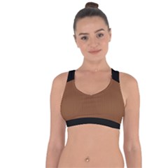 Caramel Cafe Brown - Cross String Back Sports Bra by FashionLane