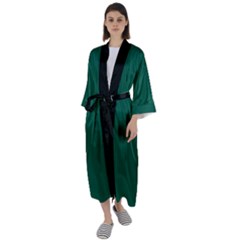 Christmas Green - Maxi Satin Kimono by FashionLane