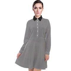 Battleship Grey - Long Sleeve Chiffon Shirt Dress by FashionLane