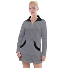 Battleship Grey - Women s Long Sleeve Casual Dress by FashionLane