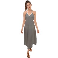 Battleship Grey - Halter Tie Back Dress 