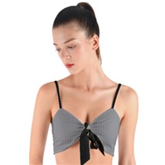 Battleship Grey - Woven Tie Front Bralet