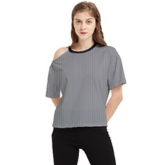 Battleship Grey - One Shoulder Cut Out Tee by FashionLane