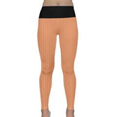 Cantaloupe Orange - Lightweight Velour Classic Yoga Leggings by FashionLane