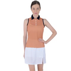 Cantaloupe Orange - Women s Sleeveless Polo Tee by FashionLane