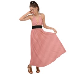 Candlelight Peach - Backless Maxi Beach Dress by FashionLane