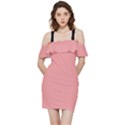 Candlelight Peach - Shoulder Frill Bodycon Summer Dress View3