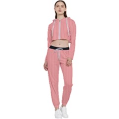 Candlelight Peach - Cropped Zip Up Lounge Set by FashionLane