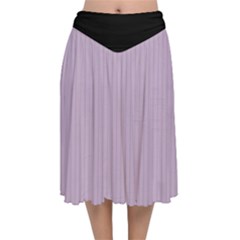 Wisteria Purple - Velvet Flared Midi Skirt by FashionLane