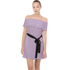 Wisteria Purple - Off Shoulder Chiffon Dress by FashionLane