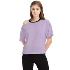 Wisteria Purple - One Shoulder Cut Out Tee by FashionLane