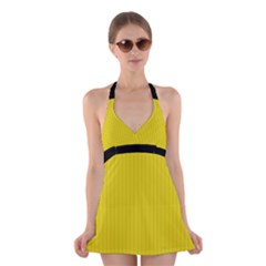 Citrine Yellow - Halter Dress Swimsuit  by FashionLane