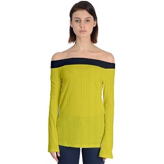 Citrine Yellow - Off Shoulder Long Sleeve Top by FashionLane