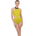 Citrine Yellow - Halter Side Cut Swimsuit View1