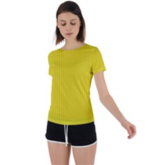 Citrine Yellow - Back Circle Cutout Sports Tee by FashionLane