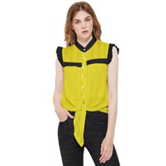 Citrine Yellow - Frill Detail Shirt by FashionLane