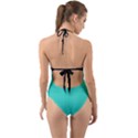 Turquoise - Halter Cut-Out One Piece Swimsuit View2