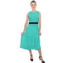 Turquoise - Midi Tie-Back Chiffon Dress View1