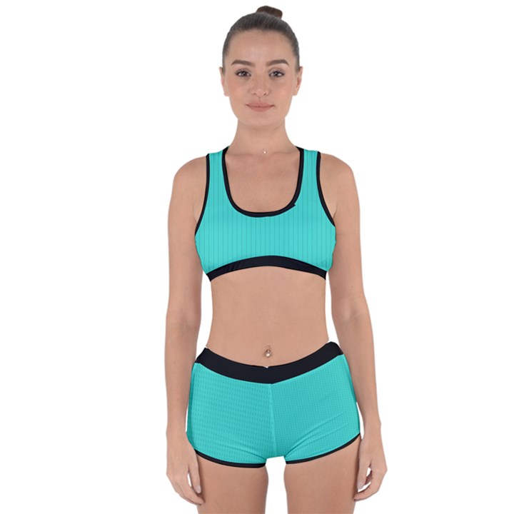 Turquoise - Racerback Boyleg Bikini Set