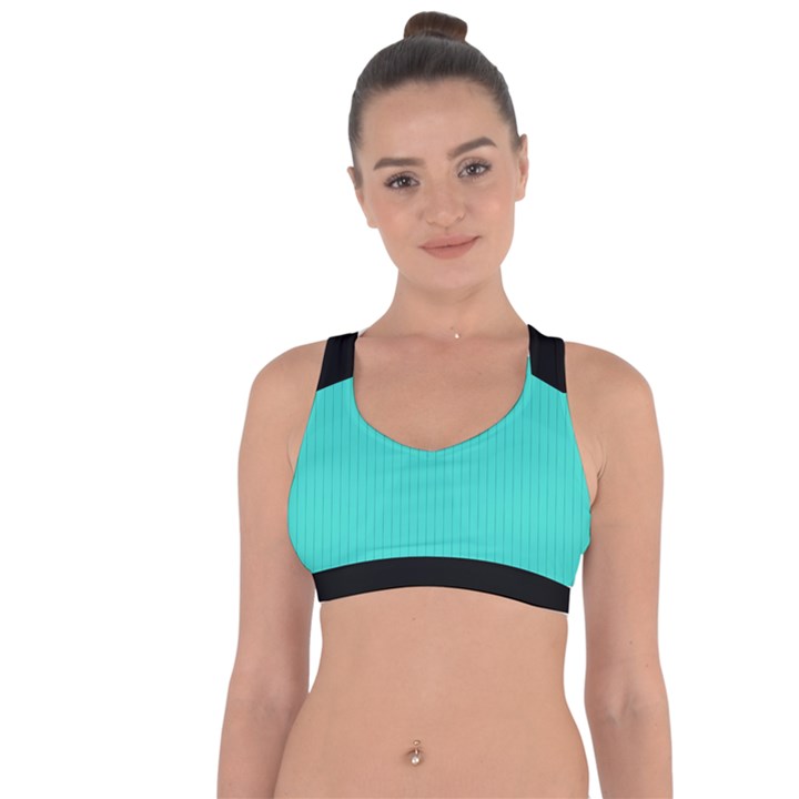 Turquoise - Cross String Back Sports Bra