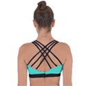 Turquoise - Cross String Back Sports Bra View2