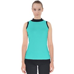 Turquoise - Mock Neck Shell Top by FashionLane