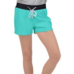 Turquoise - Velour Lounge Shorts by FashionLane