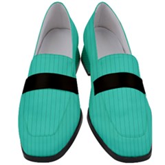 Turquoise - Women s Chunky Heel Loafers by FashionLane