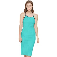 Turquoise - Bodycon Cross Back Summer Dress by FashionLane