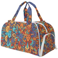 Mandala Pattern 5 Burner Gym Duffel Bag by designsbymallika