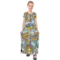 The Illustrated Alphabet - T - By Larenard Kids  Short Sleeve Maxi Dress by LaRenard