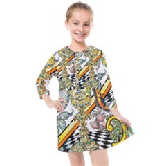 The Illustrated Alphabet - Z - By Larenard Kids  Quarter Sleeve Shirt Dress by LaRenard